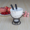 Porcelain Cheese Fondue Set Chocolate Melting Bowl for Home Fondue