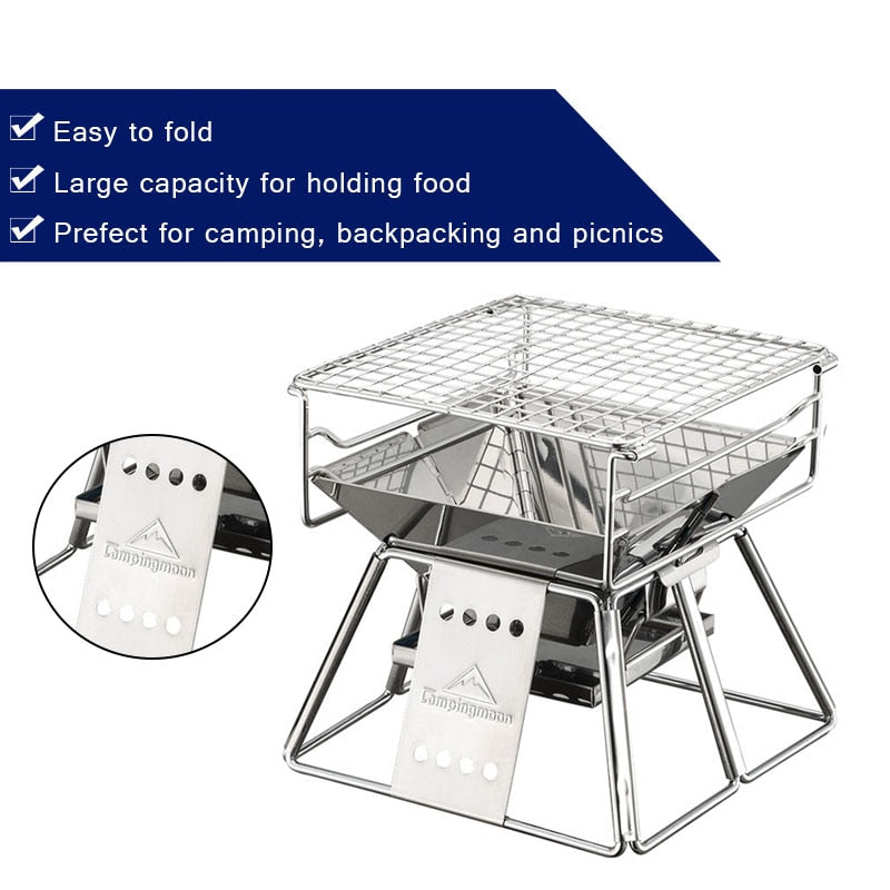 Foldable Bbq Rack Portable Charcoal BBQ Grill Folding Barbecue Grill Outdoor Rack ...