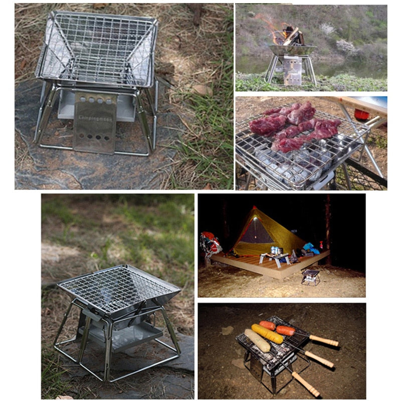 Foldable Bbq Rack Portable Charcoal BBQ Grill Folding Barbecue Grill Outdoor Rack ...