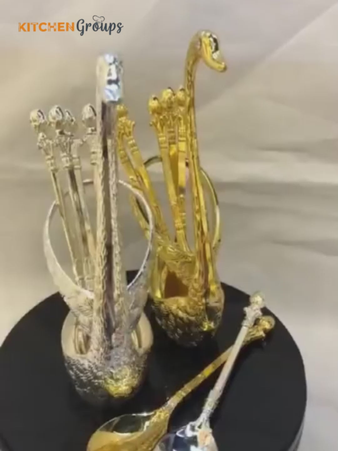 thumbnail image 2 of Metal Dinner Swan Base Holders, Swan Figurine Holder, Flatware Stand 2 of 10