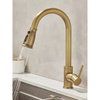 Pull-Out Rotating Spout Water Mixer Tap Antique Brass Kitchen Faucet