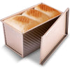 Pullman Loaf Pan with Lid Non-Stick Steel Corrugated Bread Toast Mold