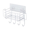 Punch-free Drain Basket Sponge Holder Kitchen Spice Rack Towel Hooks