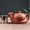 Purple Clay Teapot Single Pot with Built-in Stainless Steel Filter