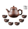 Purple Clay Teapot Single Pot with Built-in Stainless Steel Filter