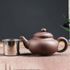 Purple Clay Teapot Single Pot with Built-in Stainless Steel Filter