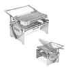 Rotating Flip Grill Manual Push-Pull Stainless Steel Charcoal BBQ Grill