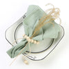 Sage Green Serving Cloth Cotton Fabric Serviette Table Towels Set