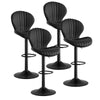 Set of 4 Swivel Bar Stools Counter Height Leather Chairs with Backrest