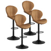 Set of 4 Swivel Bar Stools Counter Height Leather Chairs with Backrest