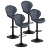Set of 4 Swivel Bar Stools Counter Height Leather Chairs with Backrest