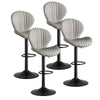 Set of 4 Swivel Bar Stools Counter Height Leather Chairs with Backrest