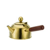 Side Wooden Handle Flat Bottom Teapot Induction Stainless Steel Kettle