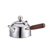 Side Wooden Handle Flat Bottom Teapot Induction Stainless Steel Kettle