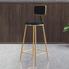 Simple Golden Bar Stool With Back Rest