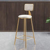 Simple Golden Bar Stool With Back Rest