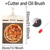 Sliding Pizza Peel Shovel Removable Wooden Handle Pizza Spatula with Tarps