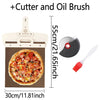 Sliding Pizza Peel Shovel Removable Wooden Handle Pizza Spatula with Tarps