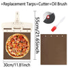 Sliding Pizza Peel Shovel Removable Wooden Handle Pizza Spatula with Tarps