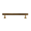 Solid Antique Brass Diamond-Cut Cross-Knurl Pulls Cabinet Handles