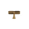 Solid Antique Brass Diamond-Cut Cross-Knurl Pulls Cabinet Handles