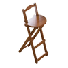 Solid Wood Folding Kitchen Bar Stools High Chair Stool with Backrest