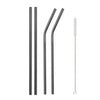Stainless Steel Color Reusable Metal Straws Set with Cleaner Brush