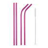 Stainless Steel Color Reusable Metal Straws Set with Cleaner Brush