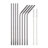 Stainless Steel Color Reusable Metal Straws Set with Cleaner Brush