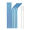 Stainless Steel Color Reusable Metal Straws Set with Cleaner Brush