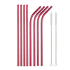 Stainless Steel Color Reusable Metal Straws Set with Cleaner Brush