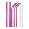 Stainless Steel Color Reusable Metal Straws Set with Cleaner Brush
