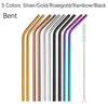Stainless Steel Color Reusable Metal Straws Set with Cleaner Brush