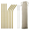 Stainless Steel Colorful Straw Reusable Bent Straight Straw Set