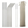 Stainless Steel Colorful Straw Reusable Bent Straight Straw Set