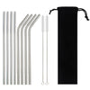 Stainless Steel Colorful Straw Reusable Bent Straight Straw Set