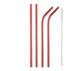 Stainless Steel Colorful Straw Reusable Bent Straight Straw Set