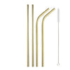 Stainless Steel Colorful Straw Reusable Bent Straight Straw Set