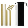 Stainless Steel Colorful Straw Reusable Bent Straight Straw Set