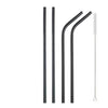 Stainless Steel Colorful Straw Reusable Bent Straight Straw Set