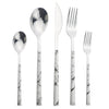 Stainless Steel Dinnerware Set Imitation Wood Marble Handle Set