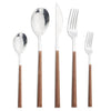 Stainless Steel Dinnerware Set Imitation Wood Marble Handle Set