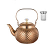 Stainless Steel Kettle Hammered Spherical Tea Pot with Strainer Tea Kettles