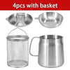 Stainless Steel Oil Filter Pot Oil Storage Pot Grease Keeper with Lid