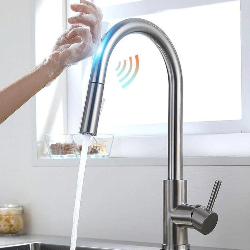 Stainless Steel Sensor Kitchen Water Tap, A Smart Touch Kitchen Faucet ...