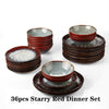 Starry Dinner Set Vintage Look Ceramic Blue Stoneware Tableware Set