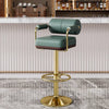 Swivel Bar Stool Leather Counter Chair with Backrest and Footrest