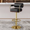 Swivel Bar Stool Leather Counter Chair with Backrest and Footrest