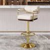 Swivel Bar Stool Leather Counter Chair with Backrest and Footrest