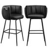 Swivel Bar Stools Set of 2 Upholstered Counter Stools with Curved Back